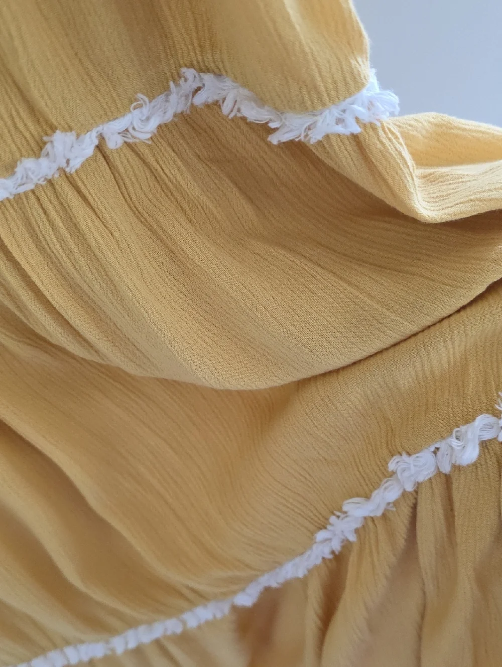 JOIE Yellow Layered/ Tiered Sleeveless Embroidered Midi Boho Dress Size 10 - Picture 5 of 8